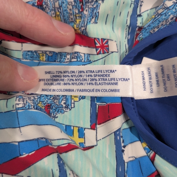 Vineyard Vines Sailboat Print One Piece - Blue and Red - Picture 4 of 6